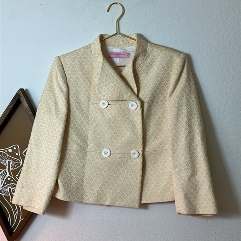 View Collection Suits Yellow Vintage Tweed Blazer Suit Jacket Coat Sz.12